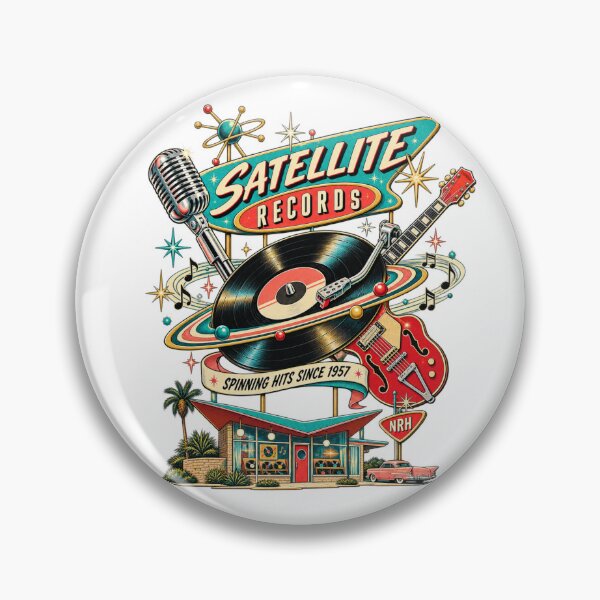 Item preview, Satellite Records Retro Music Poster designed and sold by Normandy Road Heritage™ - Vintage Garage Art.