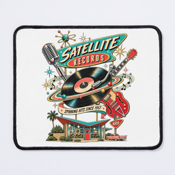Item preview, Satellite Records Retro Music Poster designed and sold by Normandy Road Heritage™ - Vintage Garage Art.
