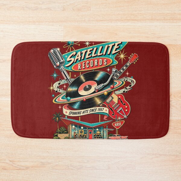 Item preview, Satellite Records Retro Music Poster designed and sold by Normandy Road Heritage™ - Vintage Garage Art.