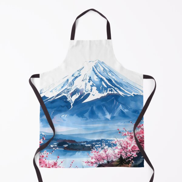 Item preview, Mount Fuji Cherry Blossom Lake Watercolor Painting designed and sold by BetweenForms.