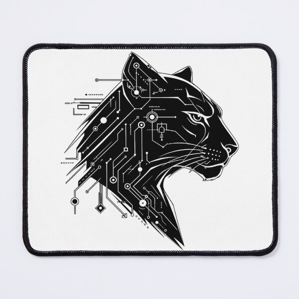 Item preview, Cyber Panther Circuit Board Vector – Futuristic Big Cat Technology T-Shirt Design designed and sold by Nubian Style.