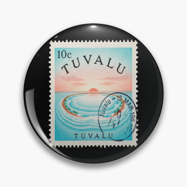 Item preview, Tuvalu Pacific Atoll Crescent Turquoise Lagoon Stamp Sticker designed and sold by stickercuffs.