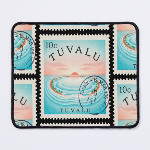 Item preview, Tuvalu Pacific Atoll Crescent Turquoise Lagoon Stamp Sticker designed and sold by stickercuffs.