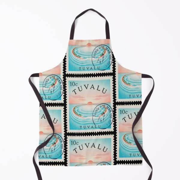 Item preview, Tuvalu Pacific Atoll Crescent Turquoise Lagoon Stamp Sticker designed and sold by stickercuffs.