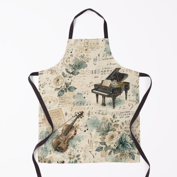 Item preview, Vintage Script Floral Ephemera - Romanticism Melodic Symphony & Classical Music Elegance designed and sold by Whimsical Wayfarer.