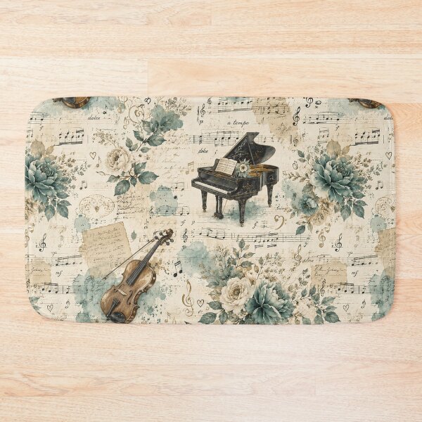 Item preview, Vintage Script Floral Ephemera - Romanticism Melodic Symphony & Classical Music Elegance designed and sold by Whimsical Wayfarer.