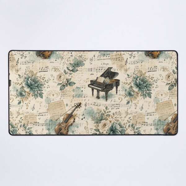 Item preview, Vintage Script Floral Ephemera - Romanticism Melodic Symphony & Classical Music Elegance designed and sold by Whimsical Wayfarer.