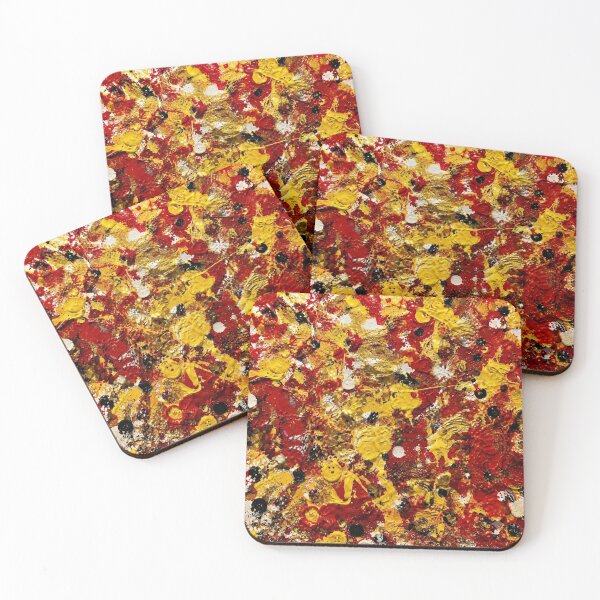 Item preview, Crimson and Gold Impasto Mixed Media Art designed and sold by THE SPLATTERED HAUS BY SAGE BANKS.