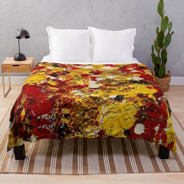 Item preview, Crimson and Gold Impasto Mixed Media Art designed and sold by THE SPLATTERED HAUS BY SAGE BANKS.