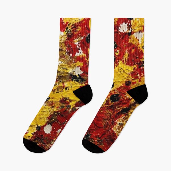 Item preview, Crimson and Gold Impasto Mixed Media Art designed and sold by THE SPLATTERED HAUS BY SAGE BANKS.