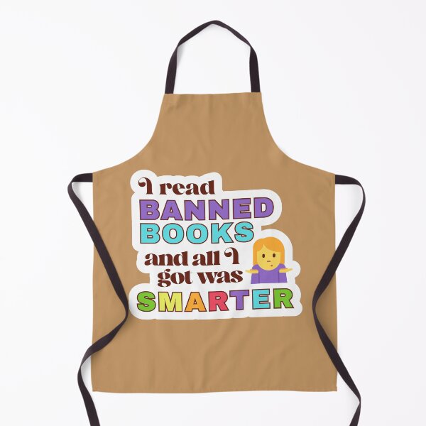 Item preview, I read banned books and all I got was SMARTER | cute and retro design with emoji for bookish designed and sold by LibrarianLauren.