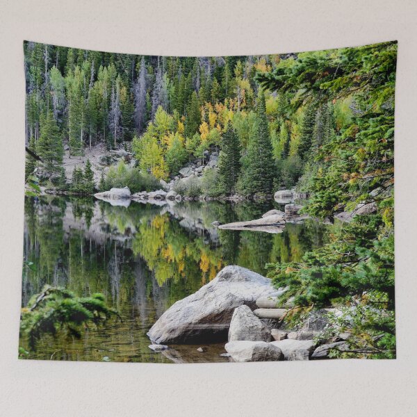 Item preview, Bear Lake in Rocky Mountain National Park invites you to sit a spell. designed and sold by South 500 Photography.