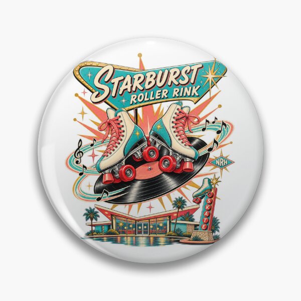 Item preview, Starburst Roller Rink Retro Poster designed and sold by Normandy Road Heritage™ - Vintage Garage Art.