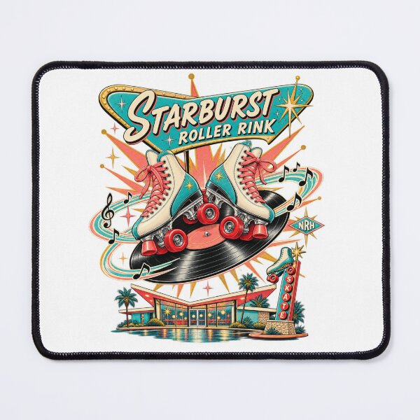 Item preview, Starburst Roller Rink Retro Poster designed and sold by Normandy Road Heritage™ - Vintage Garage Art.
