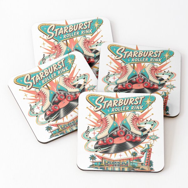 Artikelvorschau, Starburst Roller Rink Retro Poster entworfen und verkauft von Normandy Road Heritage™ - Vintage Garage Art.