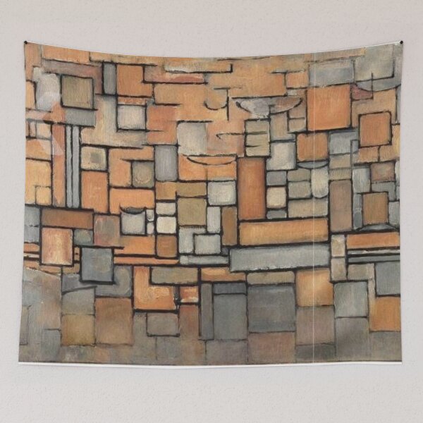 Item preview, Abstract geometric painting with warm earthy tones designed and sold by Rue Design Company.