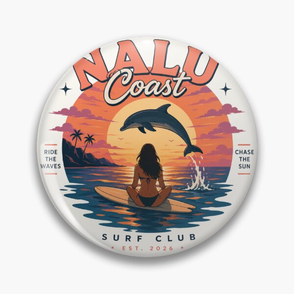Item preview, Nalu Coast Sunset Surf Club | Dolphin Ocean Summer Graphic   designed and sold by Nalu Coast.