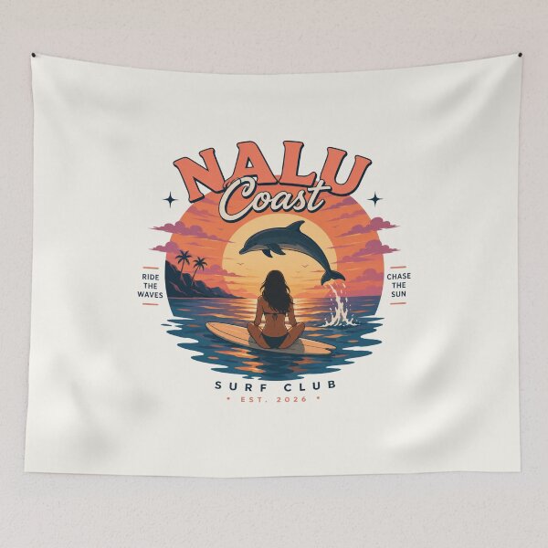 Item preview, Nalu Coast Sunset Surf Club | Dolphin Ocean Summer Graphic designed and sold by Nalu Coast.