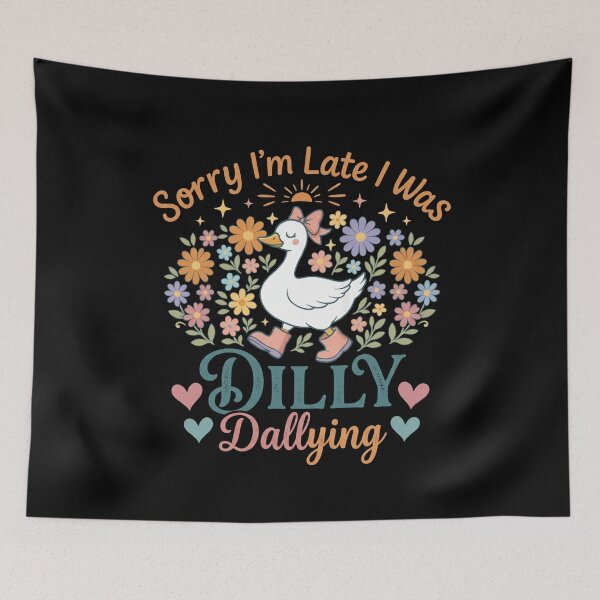 Item preview, Sorry I'm Late I Was Dilly Dallying Boho Floral Goose designed and sold by hemagamo.