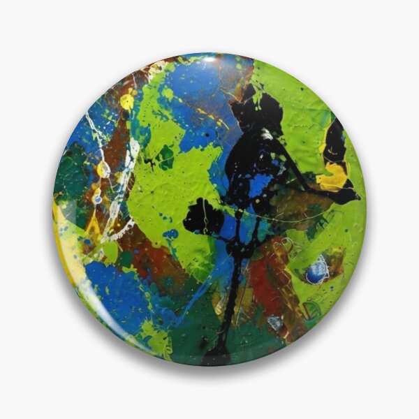 Item preview, Vibrant Green and Blue Impasto Abstract Art designed and sold by THE SPLATTERED HAUS BY SAGE BANKS.