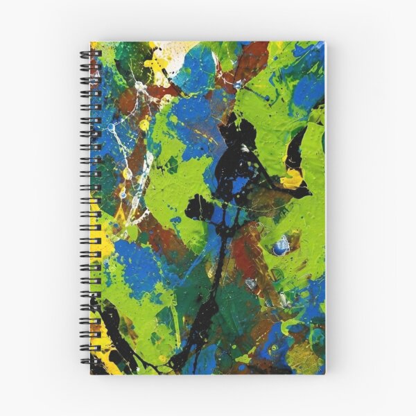 Item preview, Vibrant Green and Blue Impasto Abstract Art designed and sold by THE SPLATTERED HAUS BY SAGE BANKS.