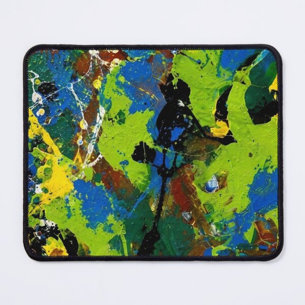 Item preview, Vibrant Green and Blue Impasto Abstract Art designed and sold by THE SPLATTERED HAUS BY SAGE BANKS.