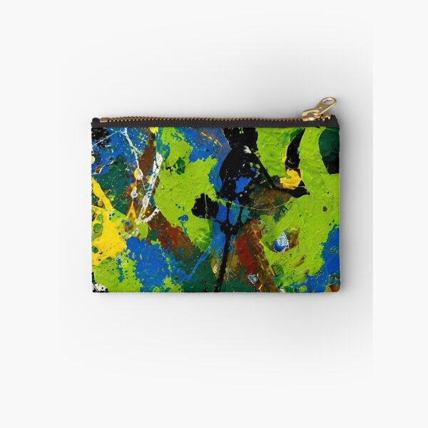 Item preview, Vibrant Green and Blue Impasto Abstract Art designed and sold by THE SPLATTERED HAUS BY SAGE BANKS.