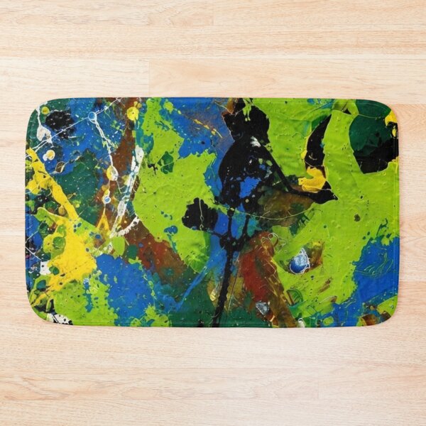 Item preview, Vibrant Green and Blue Impasto Abstract Art designed and sold by THE SPLATTERED HAUS BY SAGE BANKS.