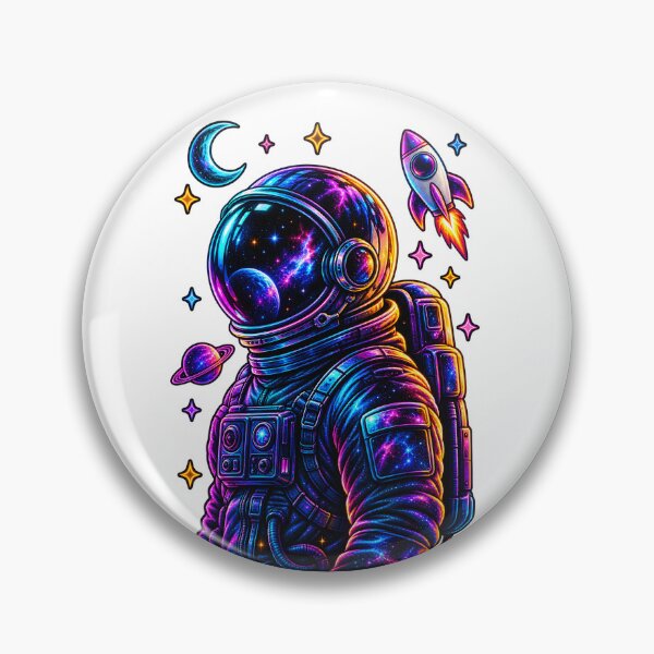 Item preview, Neon Galaxy Astronaut in Deep Space designed and sold by TinyWeird.