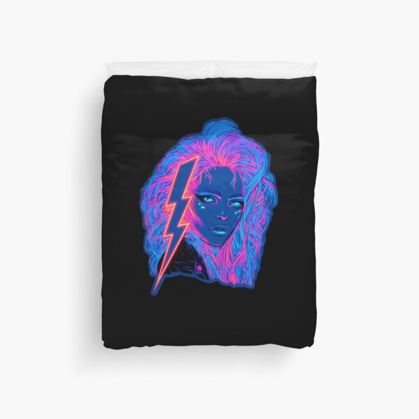Item preview, A Woman With Lightning And Neon Hair designed and sold by DRABaBdesign.
