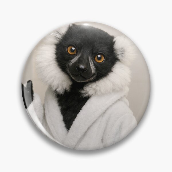 Item preview, Snug Bathrobe Black and White Ruffed Lemur designed and sold by Sillytoe.