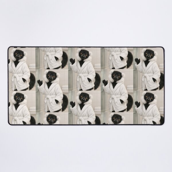Item preview, Snug Bathrobe Black and White Ruffed Lemur designed and sold by Sillytoe.