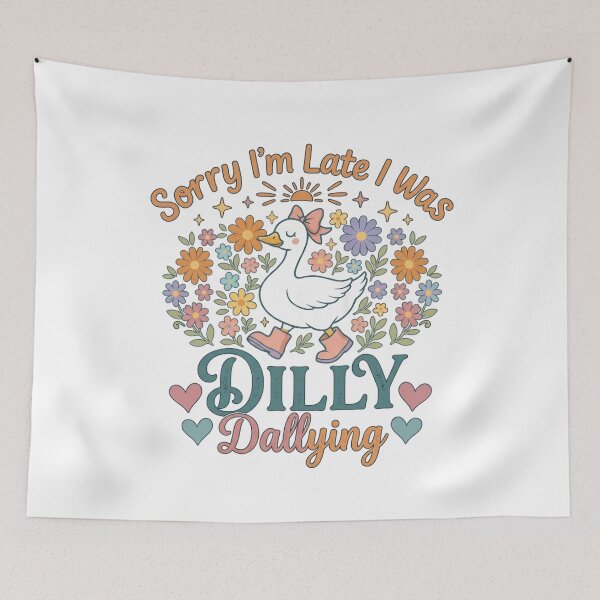 Item preview, Sorry I'm Late I Was Dilly Dallying Boho Floral Goose designed and sold by hemagamo.