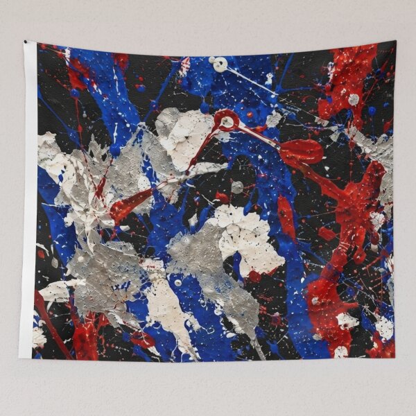 Item preview, Patriotic Splatter Action Abstract Art designed and sold by THE SPLATTERED HAUS BY SAGE BANKS.
