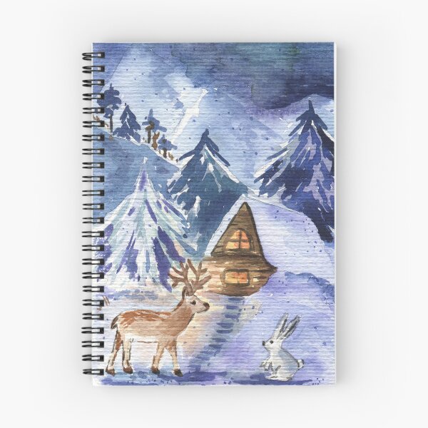 Item preview, Vintage Christmas Card with Night Winter Landscape designed and sold by Flowersforbear.