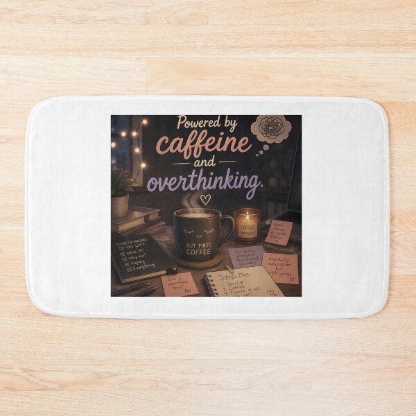 Item preview, Cozy Coffee and Overthinking Aesthetic Illustration designed and sold by Twins2Designs.