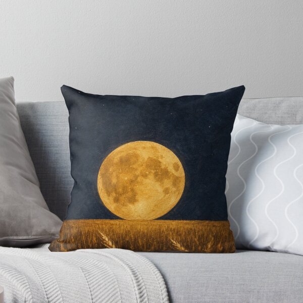 Item preview, Harvest Moon Wheat Field Watercolour designed and sold by GoldenHourWalls.