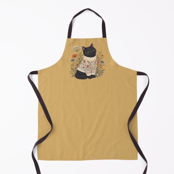 Item preview, Black Cat in Floral Sweater – Cozy Philosophical Cat designed and sold by SilentPowerArt.