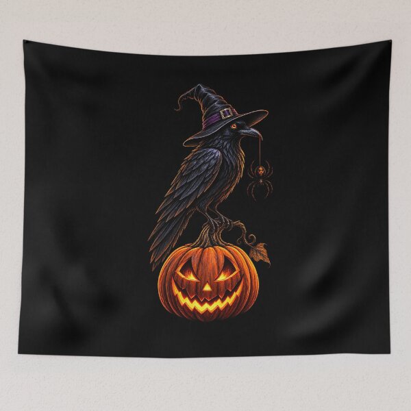 Item preview, Witch Raven Halloween Pumpkin designed and sold by NucciCollective.