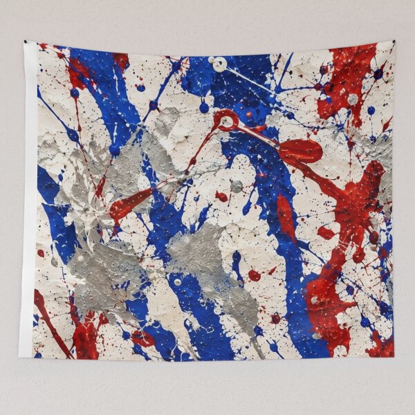 Item preview, Patriotic Splatter Action Abstract Art designed and sold by THE SPLATTERED HAUS BY SAGE BANKS.