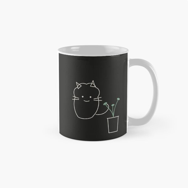 Item preview, Dark Mode Minimalist Cat with Plant designed and sold by Best7Design.