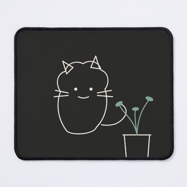 Item preview, Dark Mode Minimalist Cat with Plant designed and sold by Best7Design.