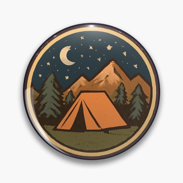 Item preview, Retro Camping Tent Starry Night Mountains Outdoor designed and sold by KeySeen.