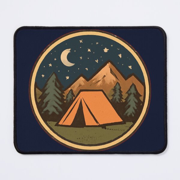 Item preview, Retro Camping Tent Starry Night Mountains Outdoor designed and sold by KeySeen.