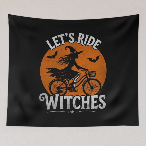 Item preview, Let’s Ride Witches Funny Halloween Bicycle Witch designed and sold by gunaone-design.