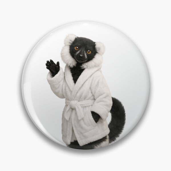 Item preview, Plush Bathrobe Black and White Ruffed Lemur designed and sold by Sillytoe.