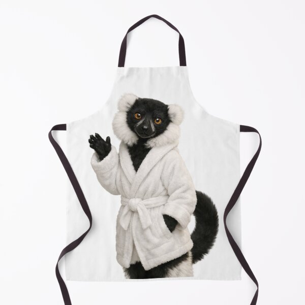 Item preview, Plush Bathrobe Black and White Ruffed Lemur designed and sold by Sillytoe.