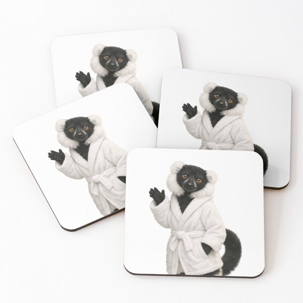 Item preview, Plush Bathrobe Black and White Ruffed Lemur designed and sold by Sillytoe.