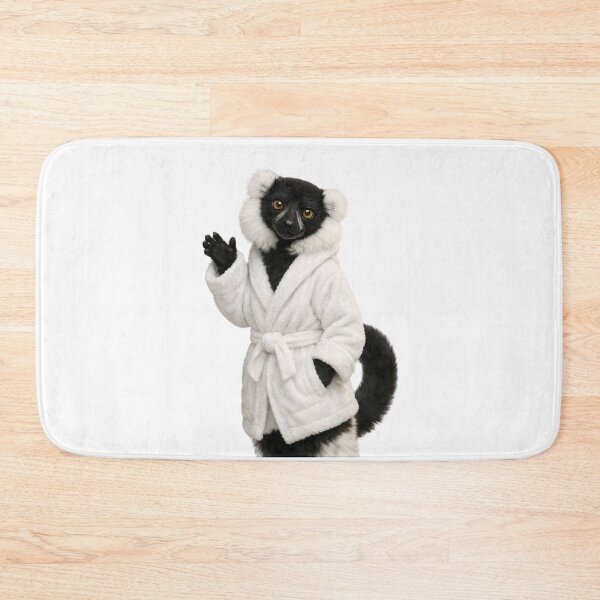 Item preview, Plush Bathrobe Black and White Ruffed Lemur designed and sold by Sillytoe.