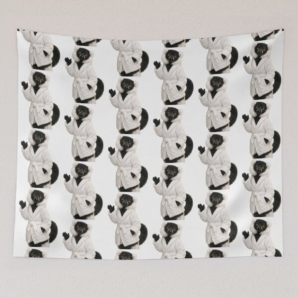 Item preview, Plush Bathrobe Black and White Ruffed Lemur designed and sold by Sillytoe.